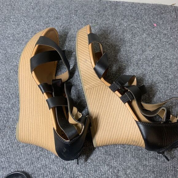 Anna Women’s Sandals Size 9.5 M Style 057–6059 Black Wedge - Picture 7 of 10